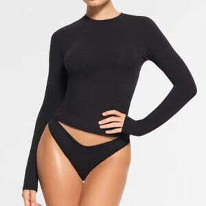SKIMS NWT Cotton Jersey Long Sleeve top in Soot - 2X